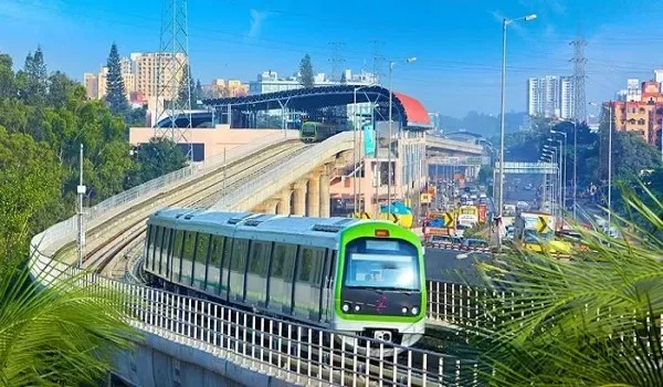 Namma Metro line representing the under-construction airport metro towards KIAL Terminals station